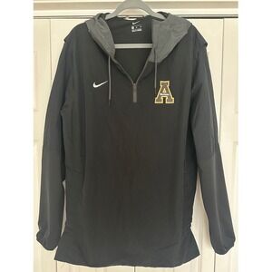Nike ASU 1/4 Zip Pullover Jacket Black App State Mountaineers w/logos XL EUC